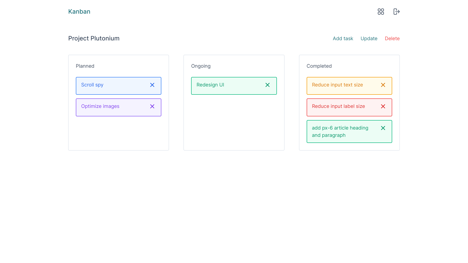 Kanban board